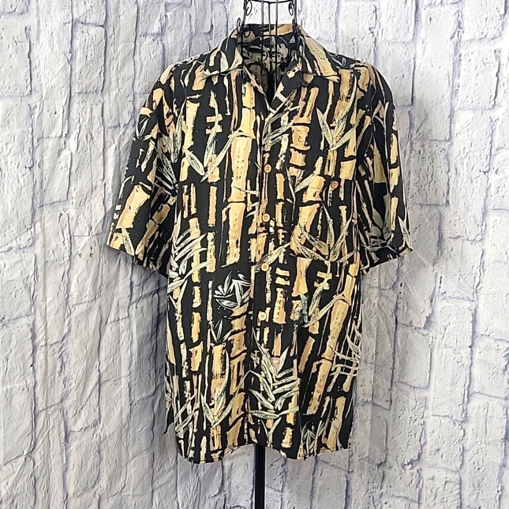 JOE MARLIN Hawaiian‎ Tropical Floral Beach Men's Shirt Medium
